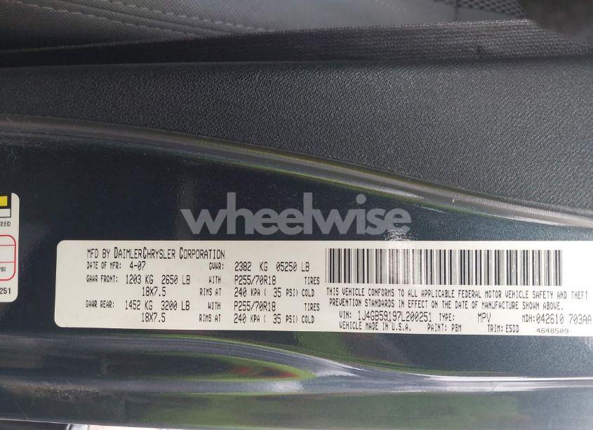 Photo 9 of 2007 Jeep Wrangler UNLIMITED SAHARA (VIN 1J4GB59197L200251)