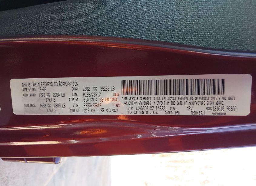 Photo 9 of 2007 Jeep Wrangler UNLIMITED SAHARA (VIN 1J4GB591X7L143221)