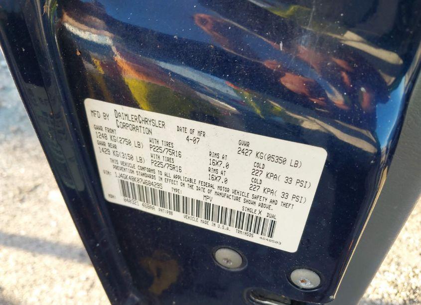 Photo 9 of 2007 Jeep Liberty SPORT (VIN 1J4GK48K07W684295)