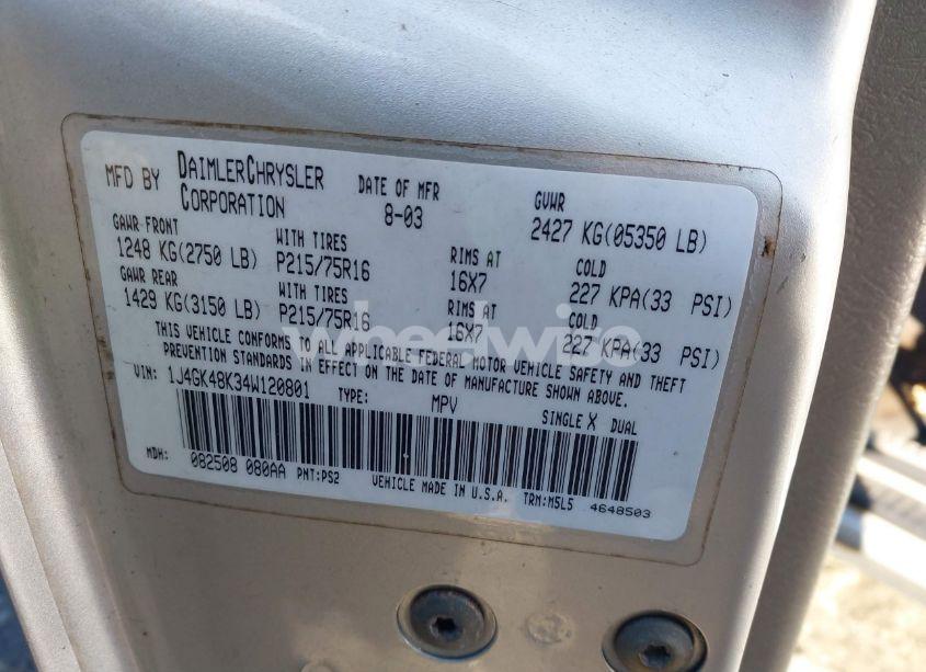 Photo 9 of 2004 Jeep Liberty SPORT (VIN 1J4GK48K34W120801)