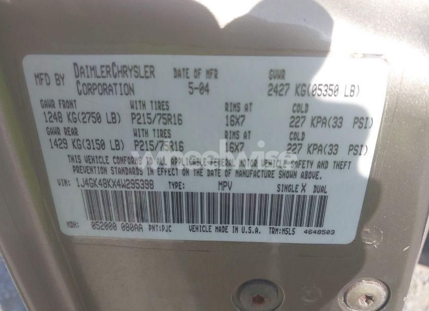 Photo 9 of 2004 Jeep Liberty SPORT (VIN 1J4GK48KX4W295398)