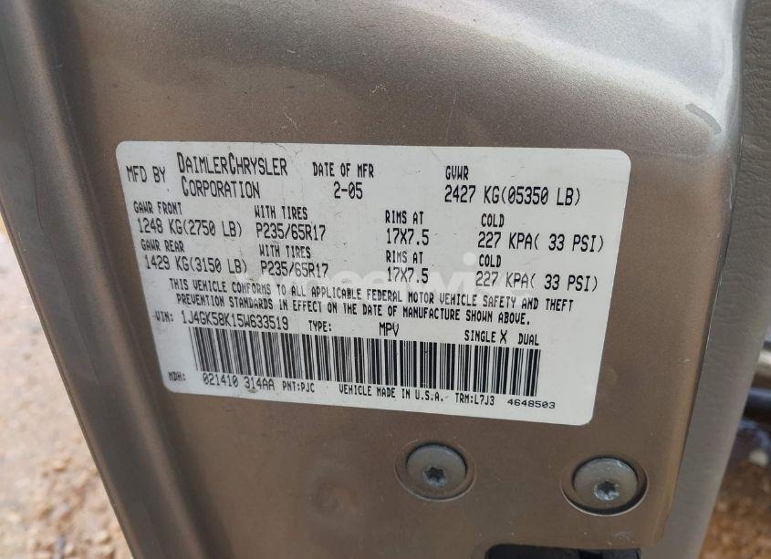 Photo 9 of 2005 Jeep Liberty LIMITED EDITION (VIN 1J4GK58K15W633519)