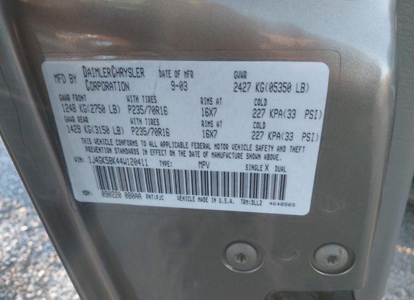 Photo 9 of 2004 Jeep Liberty LIMITED EDITION (VIN 1J4GK58K44W120411)