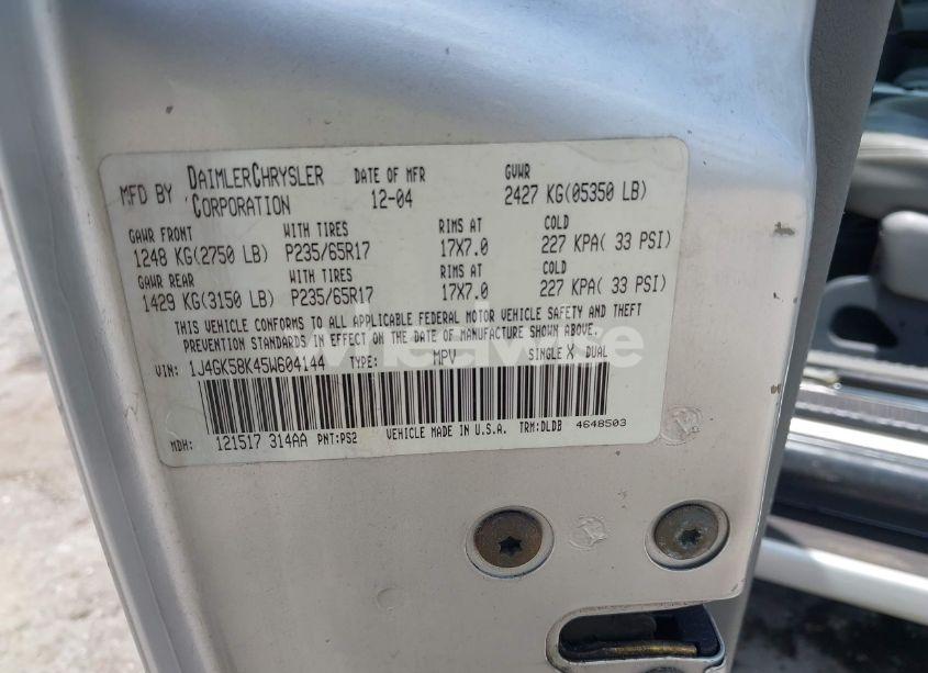 Photo 9 of 2005 Jeep Liberty LIMITED EDITION (VIN 1J4GK58K45W604144)