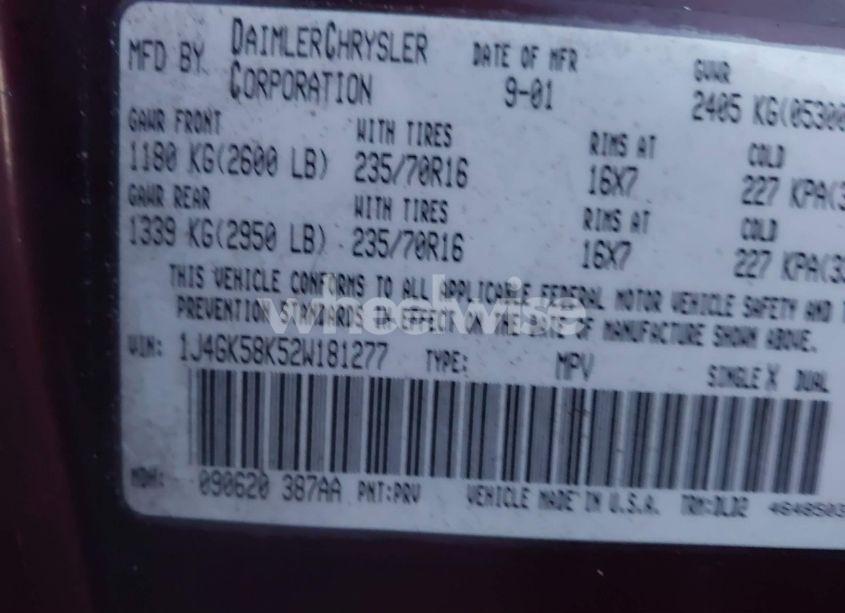 Photo 9 of 2002 Jeep Liberty LIMITED EDITION (VIN 1J4GK58K52W181277)