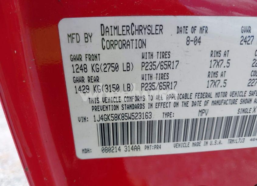 Photo 9 of 2005 Jeep Liberty LIMITED EDITION (VIN 1J4GK58K85W523163)