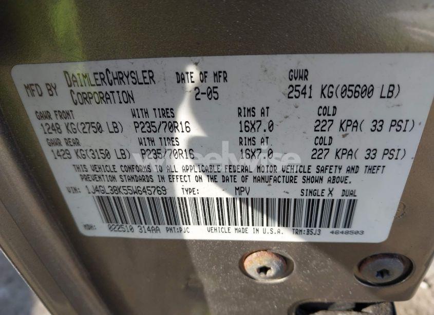 Photo 9 of 2005 Jeep Liberty RENEGADE (VIN 1J4GL38K55W645769)