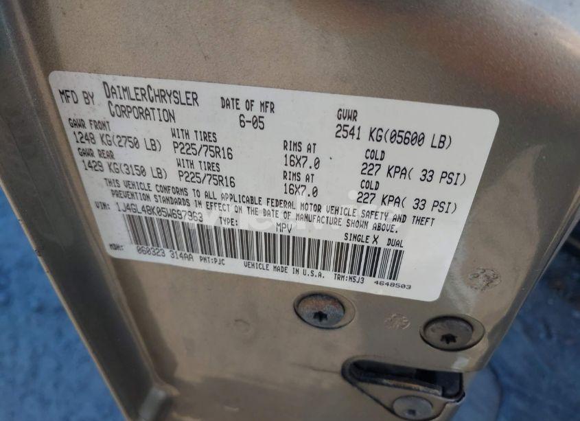 Photo 9 of 2005 Jeep Liberty SPORT (VIN 1J4GL48K05W697963)