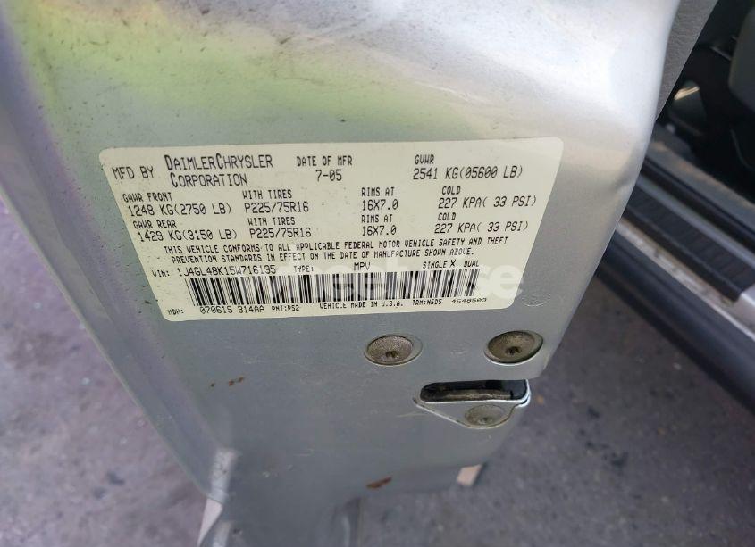 Photo 9 of 2005 Jeep Liberty SPORT (VIN 1J4GL48K15W716195)