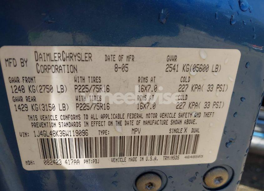 Photo 9 of 2006 Jeep Liberty SPORT (VIN 1J4GL48K36W119096)