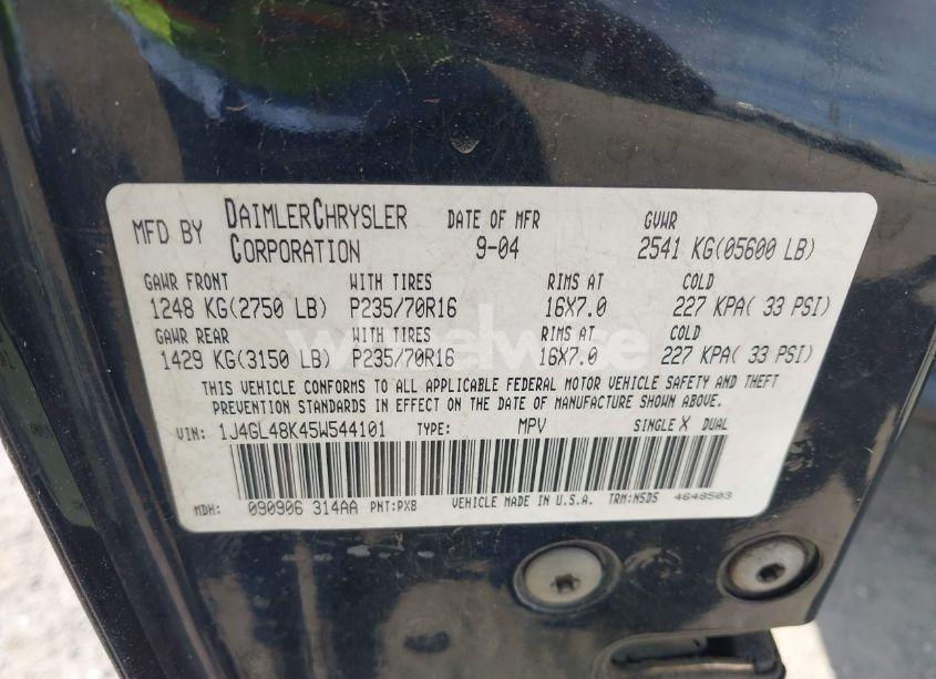 Photo 9 of 2005 Jeep Liberty SPORT (VIN 1J4GL48K45W544101)