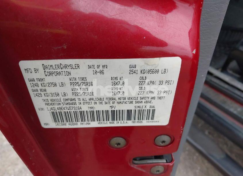 Photo 9 of 2007 Jeep Liberty SPORT (VIN 1J4GL48K47W573164)