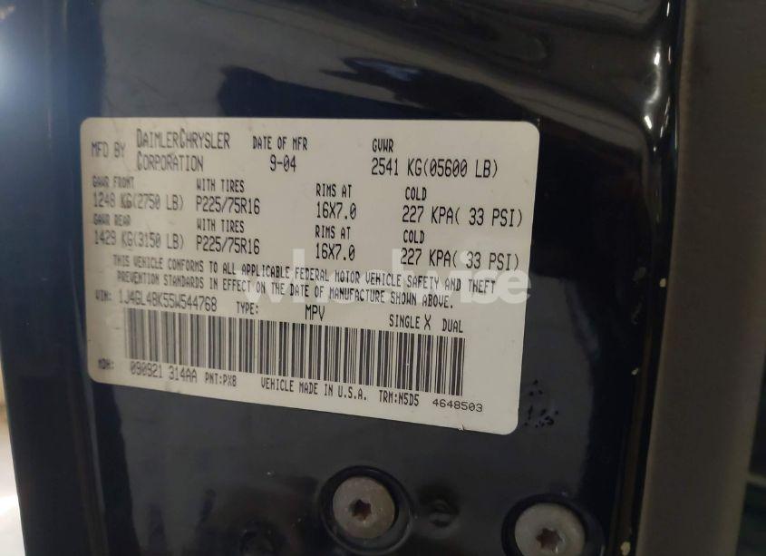 Photo 9 of 2005 Jeep Liberty SPORT (VIN 1J4GL48K55W544768)