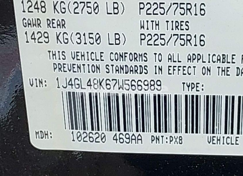 Photo 9 of 2007 Jeep Liberty SPORT (VIN 1J4GL48K67W566989)