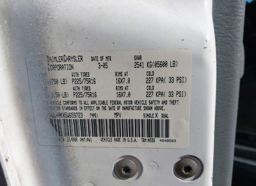 Photo 9 of 2005 Jeep Liberty SPORT (VIN 1J4GL48KX5W659723)