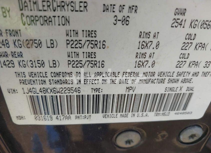 Photo 9 of 2006 Jeep Liberty SPORT (VIN 1J4GL48KX6W229546)