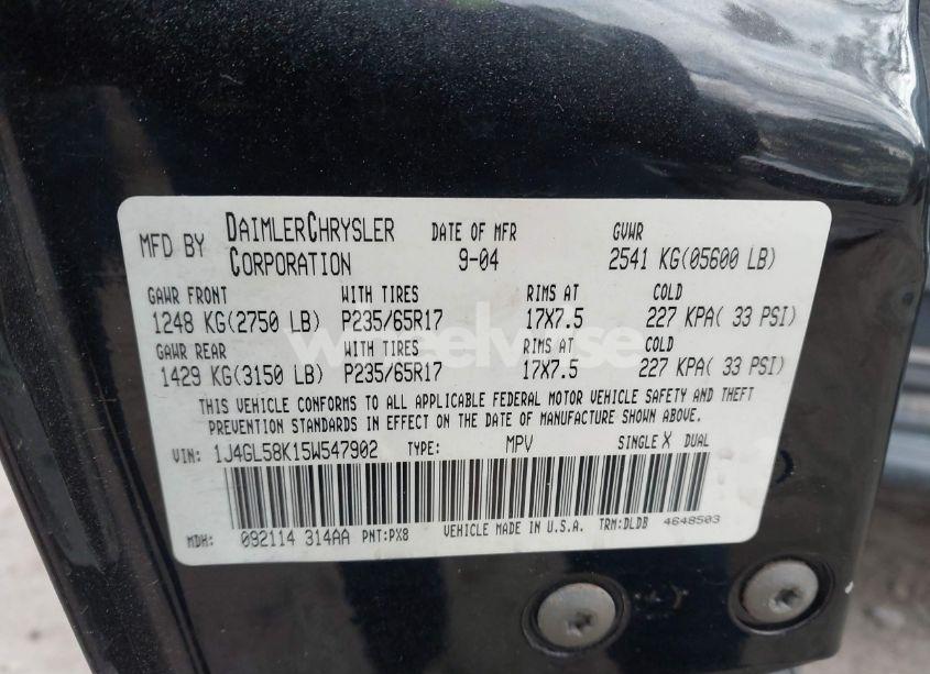 Photo 9 of 2005 Jeep Liberty LIMITED EDITION (VIN 1J4GL58K15W547902)