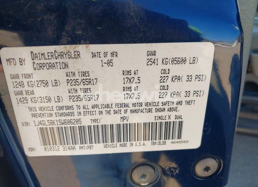 Photo 9 of 2005 Jeep Liberty LIMITED EDITION (VIN 1J4GL58K15W606205)