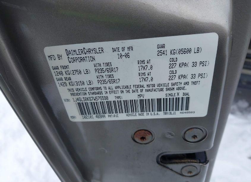 Photo 9 of 2007 Jeep Liberty LIMITED EDITION (VIN 1J4GL58K67W575598)