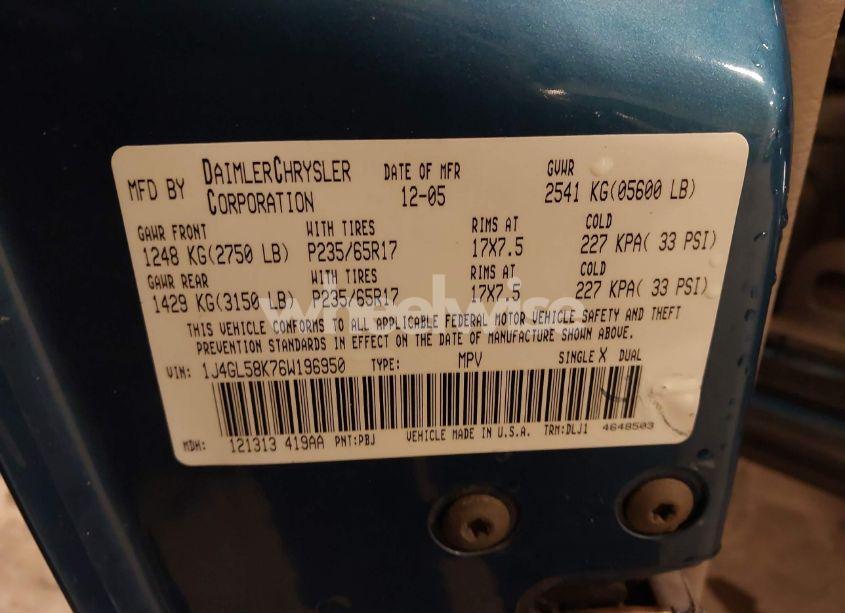 Photo 9 of 2006 Jeep Liberty LIMITED EDITION (VIN 1J4GL58K76W196950)