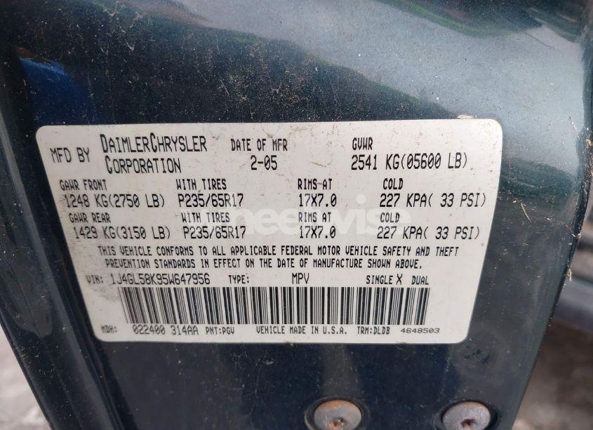 Photo 9 of 2005 Jeep Liberty LIMITED EDITION (VIN 1J4GL58K95W647956)