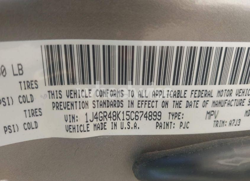 Photo 9 of 2005 Jeep Grand CHEROKEE LAREDO (VIN 1J4GR48K15C674899)