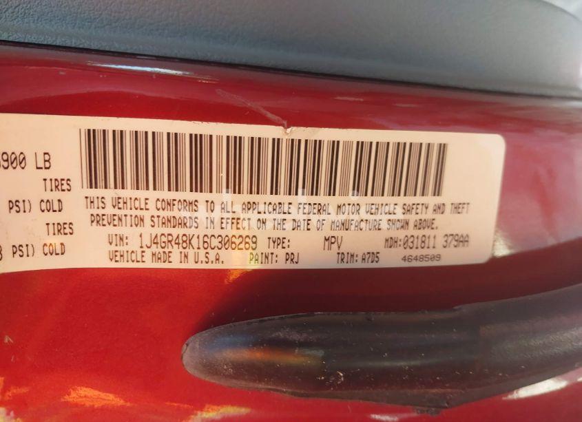 Photo 9 of 2006 Jeep Grand CHEROKEE LAREDO (VIN 1J4GR48K16C306269)