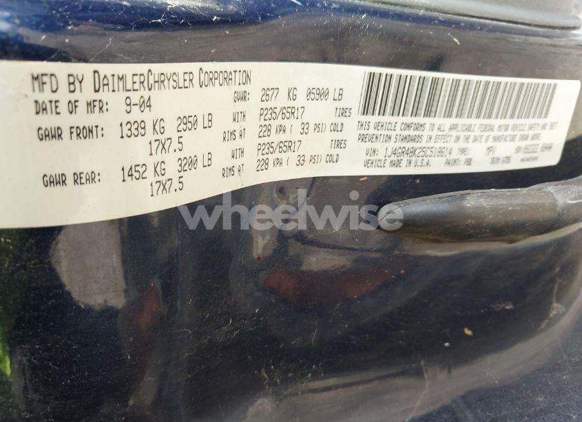 Photo 9 of 2005 Jeep Grand CHEROKEE LAREDO (VIN 1J4GR48K25C518614)