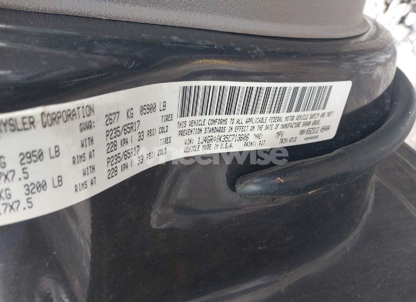 Photo 9 of 2005 Jeep Grand CHEROKEE LAREDO (VIN 1J4GR48K35C713606)