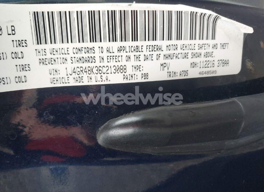 Photo 9 of 2006 Jeep Grand CHEROKEE LAREDO (VIN 1J4GR48K36C213088)