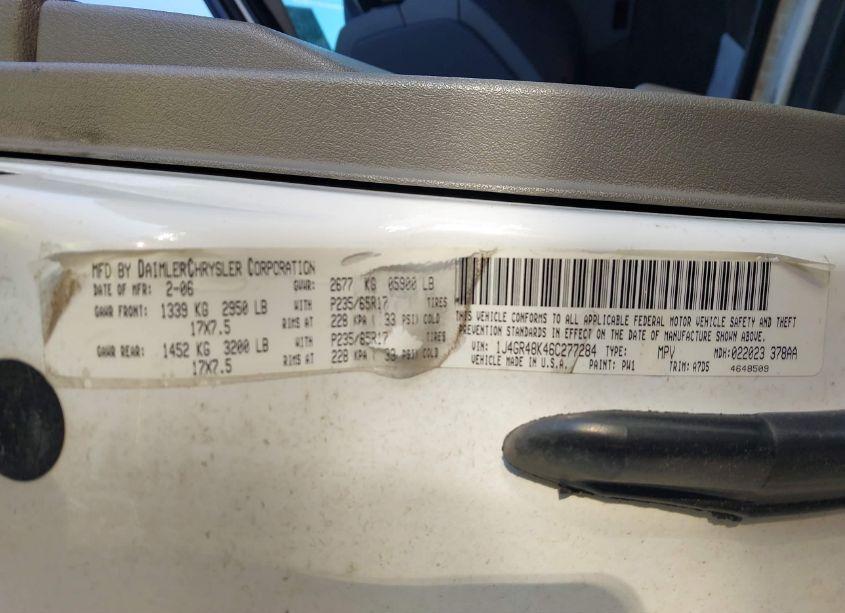 Photo 9 of 2006 Jeep Grand CHEROKEE LAREDO (VIN 1J4GR48K46C277284)