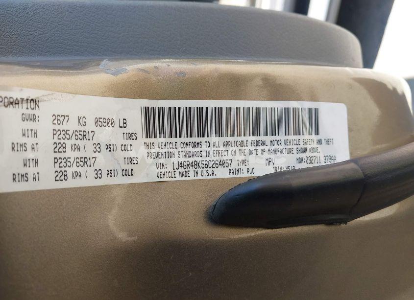 Photo 9 of 2006 Jeep Grand CHEROKEE LAREDO (VIN 1J4GR48K56C264057)