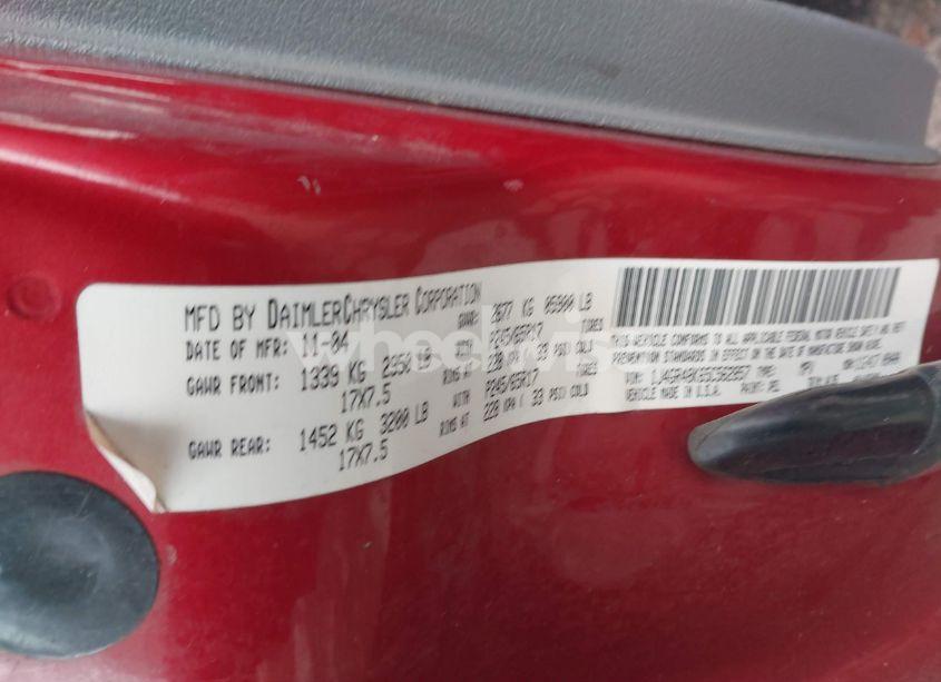 Photo 9 of 2005 Jeep Grand CHEROKEE LAREDO (VIN 1J4GR48K65C562857)