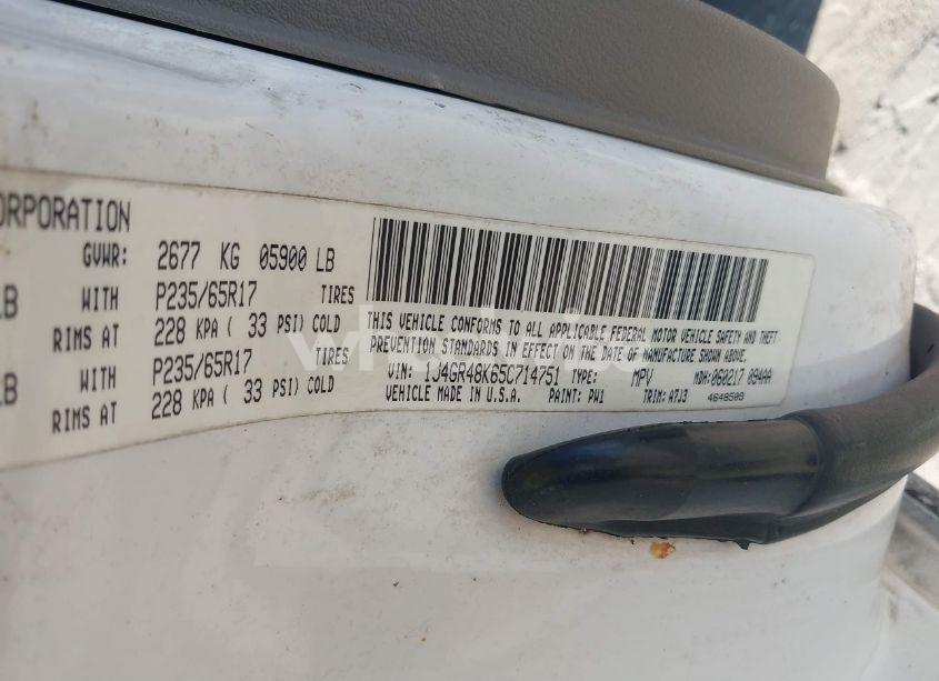 Photo 9 of 2005 Jeep Grand CHEROKEE LAREDO (VIN 1J4GR48K65C714751)