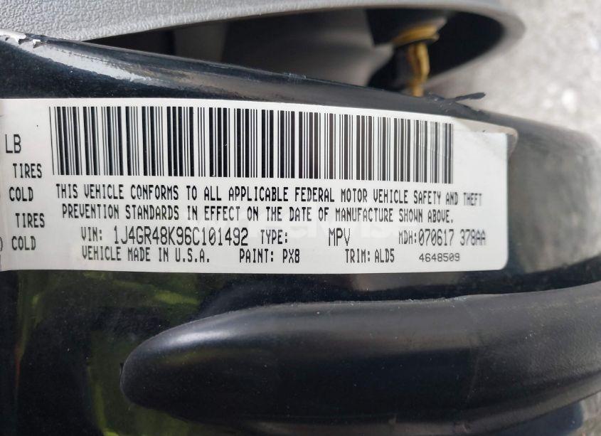 Photo 9 of 2006 Jeep Grand CHEROKEE LAREDO (VIN 1J4GR48K96C101492)