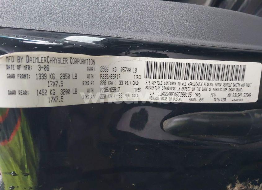 Photo 9 of 2006 Jeep Grand CHEROKEE LAREDO (VIN 1J4GS48K06C288125)