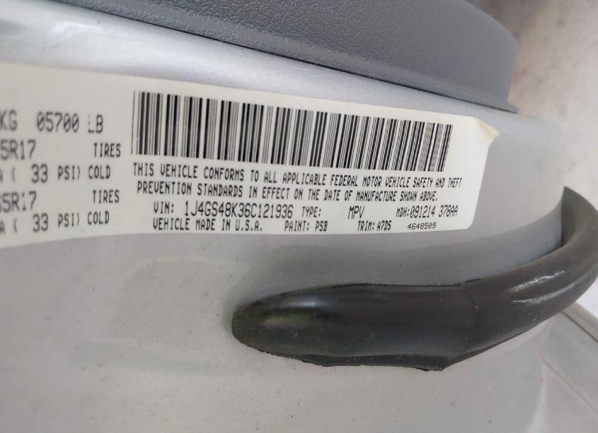 Photo 9 of 2006 Jeep Grand CHEROKEE LAREDO (VIN 1J4GS48K36C121936)