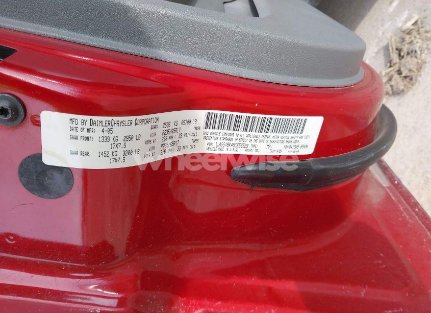 Photo 9 of 2005 Jeep Grand CHEROKEE LAREDO (VIN 1J4GS48K45C656529)