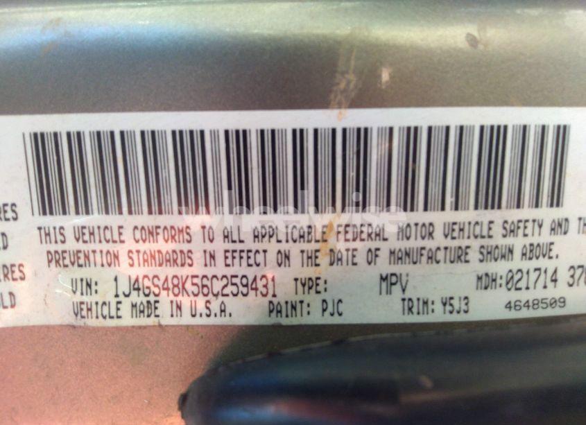 Photo 9 of 2006 Jeep Grand CHEROKEE LAREDO (VIN 1J4GS48K56C259431)