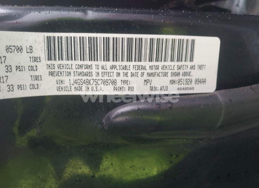 Photo 9 of 2005 Jeep Grand CHEROKEE LAREDO (VIN 1J4GS48K75C709708)