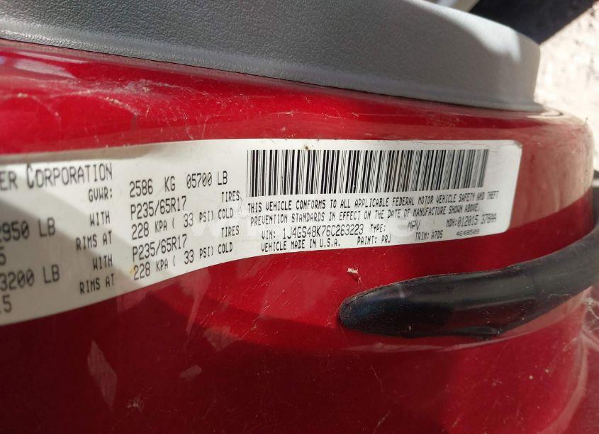 Photo 9 of 2006 Jeep Grand CHEROKEE LAREDO (VIN 1J4GS48K76C263223)