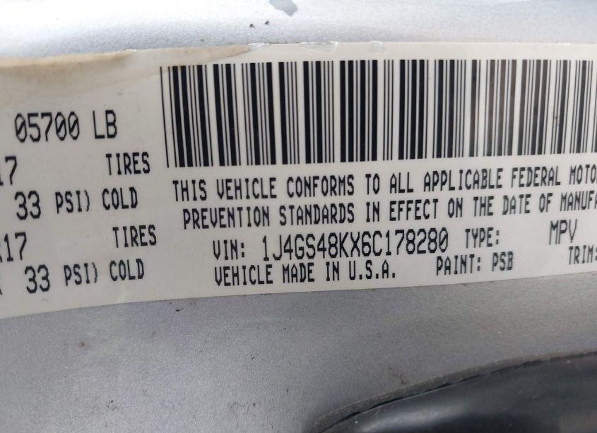 Photo 9 of 2006 Jeep Grand CHEROKEE LAREDO (VIN 1J4GS48KX6C178280)