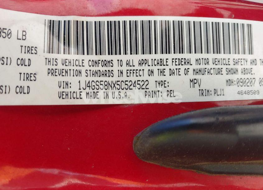 Photo 9 of 2005 Jeep Grand CHEROKEE LIMITED (VIN 1J4GS58NX5C524522)