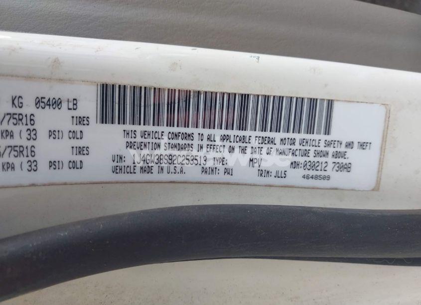 Photo 9 of 2002 Jeep Grand CHEROKEE SPORT (VIN 1J4GW38S92C253513)