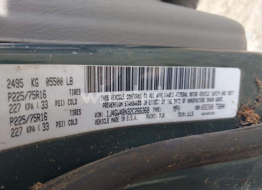 Photo 9 of 2002 Jeep Grand CHEROKEE LAREDO (VIN 1J4GW48N32C266368)