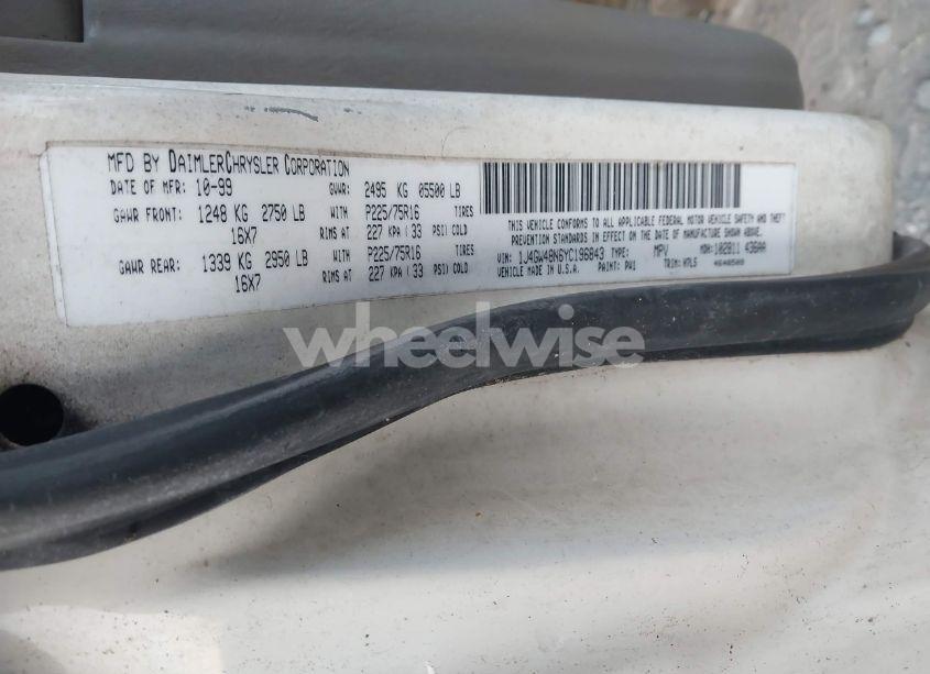 Photo 9 of 2000 Jeep Grand CHEROKEE LAREDO (VIN 1J4GW48N6YC196843)