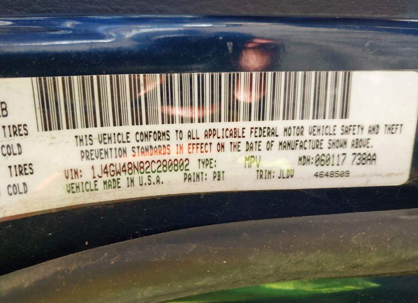 Photo 9 of 2002 Jeep Grand CHEROKEE LAREDO (VIN 1J4GW48N82C280802)