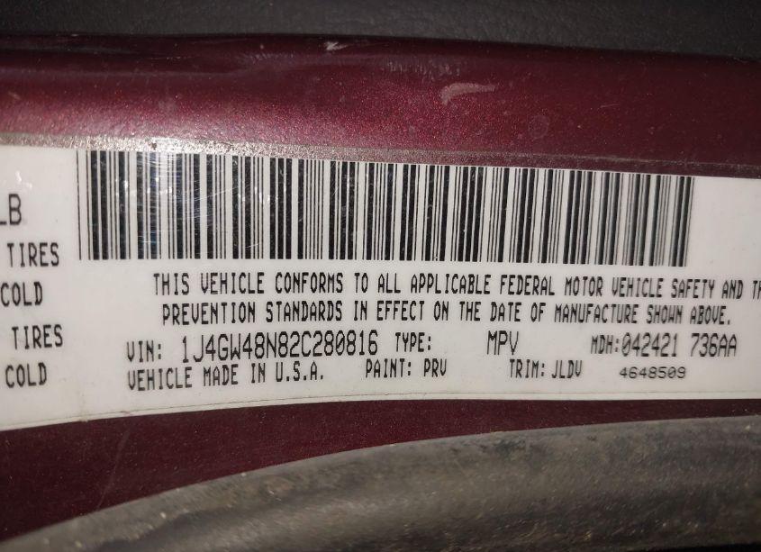 Photo 9 of 2002 Jeep Grand CHEROKEE LAREDO (VIN 1J4GW48N82C280816)