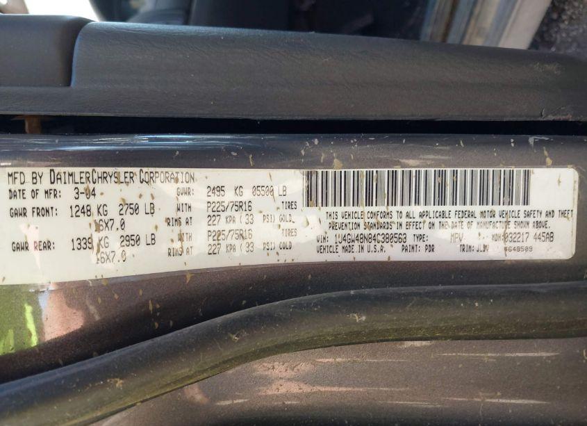 Photo 9 of 2004 Jeep Grand CHEROKEE LAREDO (VIN 1J4GW48N84C380563)