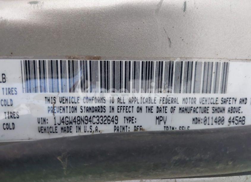 Photo 9 of 2004 Jeep Grand CHEROKEE LAREDO (VIN 1J4GW48N94C332649)